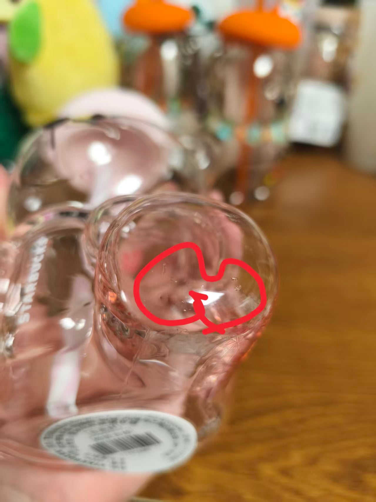 flaw Starbucks Dessert Party Pink Bearista Bear Glass Cup