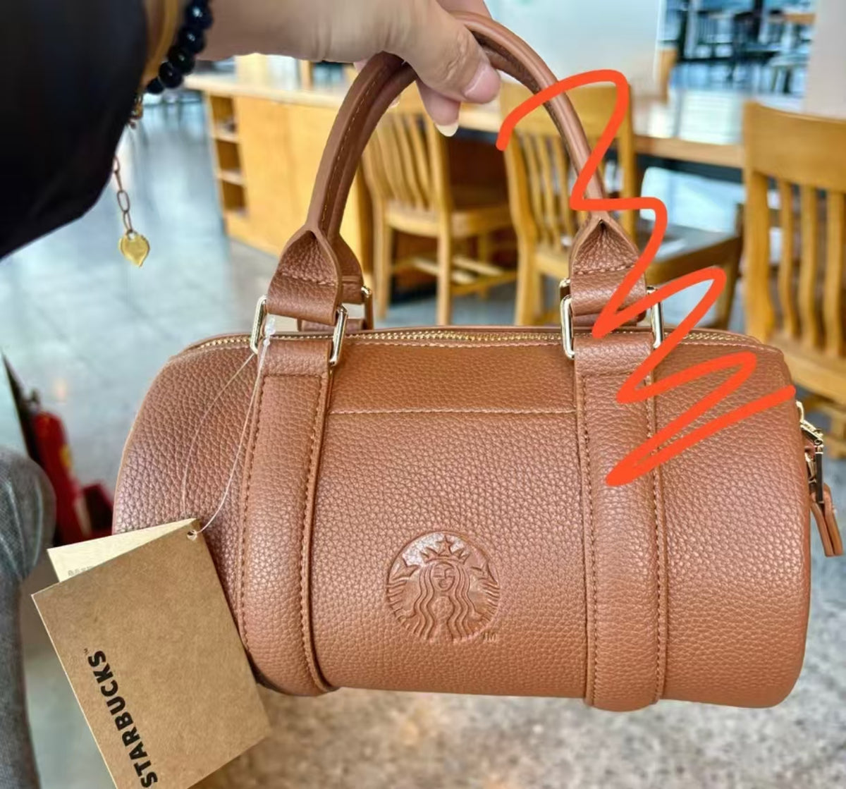 serious flaw - Starbucks Taiwan 2026 Year of the Horse New Year series brown cylinder side backpack