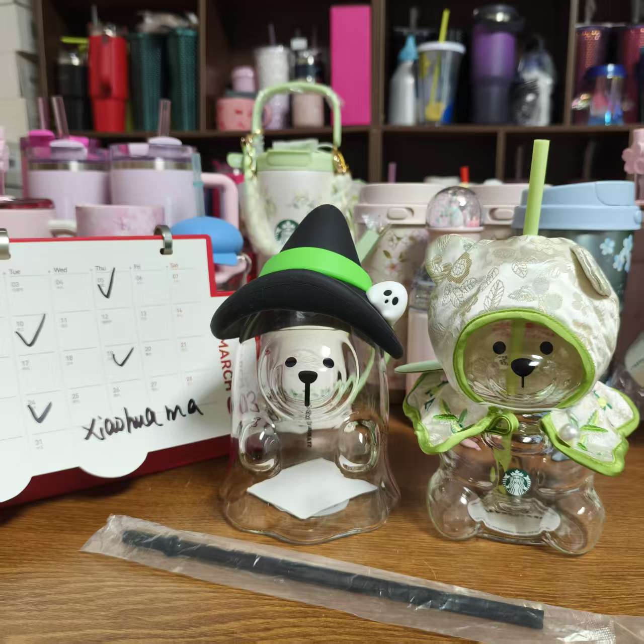 2pcs -  Starbucks China Bearista BEAR glass