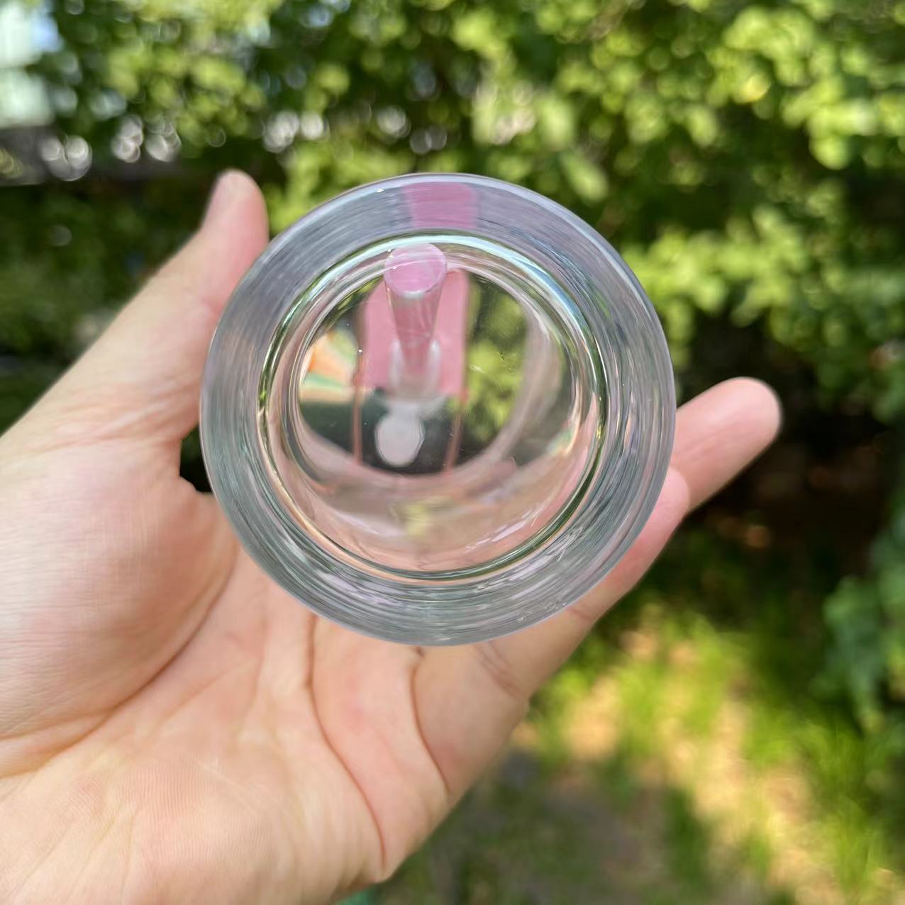 Starbucks China Enjoy Frappuccino Glass pink Straw Cup with cat's claw topper 15.20oz Starbucks loveinstarbucks