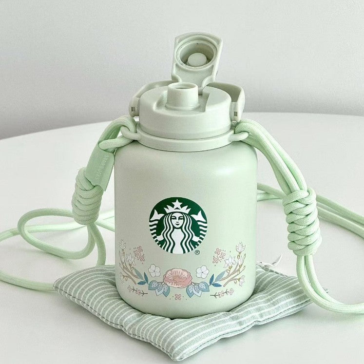 Starbucks China 2025 Spring Flower online Series Green stainless steel bottle 34oz