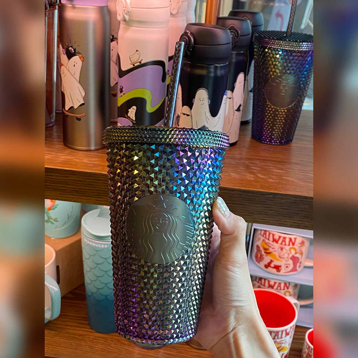 Starbucks Taiwan 2023 Halloween oil straw cold Grande studded cup 16oz Starbucks loveinstarbucks