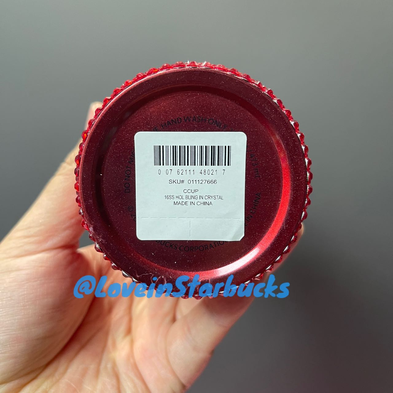 Starbucks red bling rhinestones cold cup 16oz loveinstarbucks loveinstarbucks