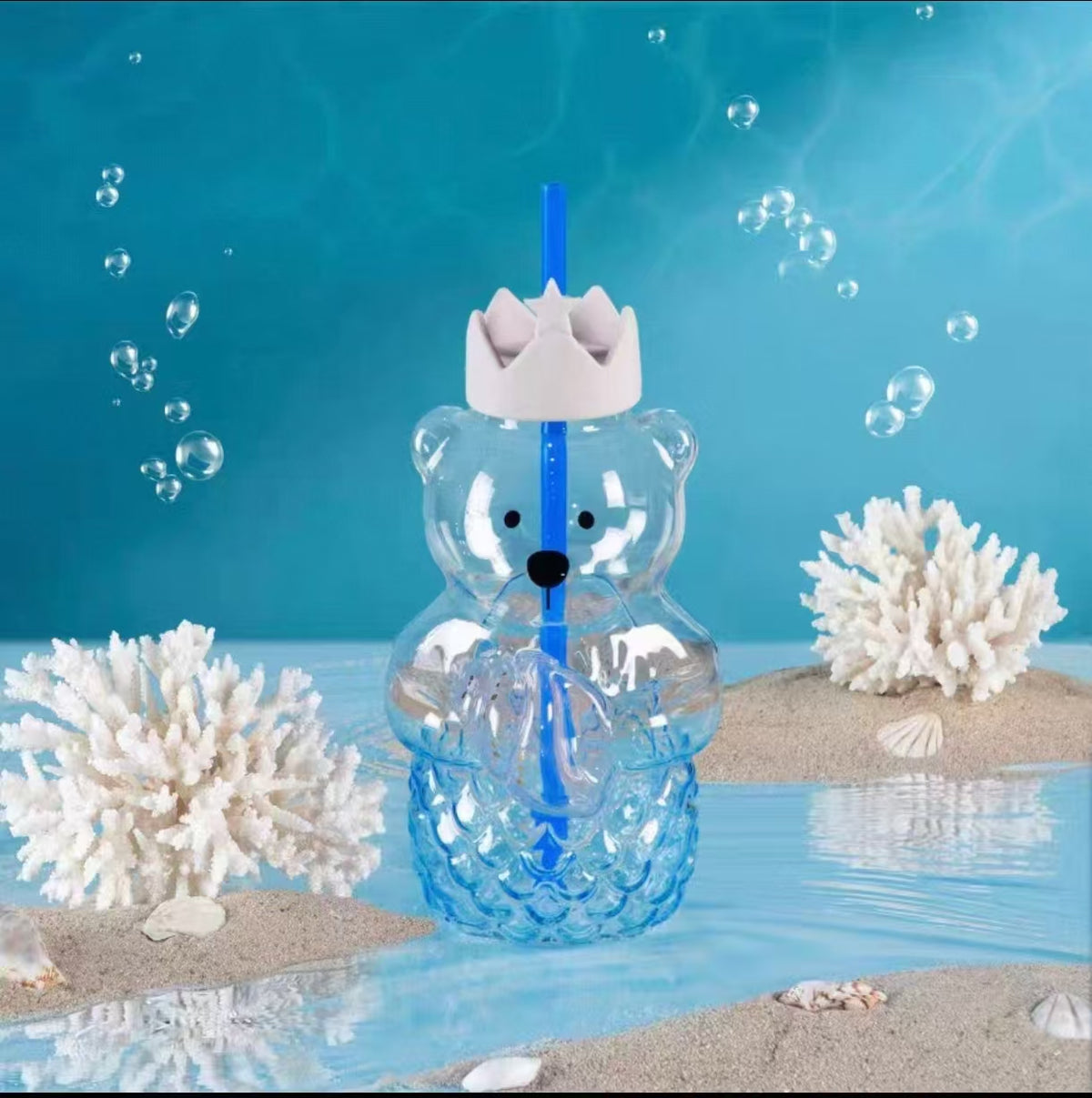 Starbucks 2026 Pink Crown Bearista bear glass 591ml - Please refer to the first picture for the actual item.