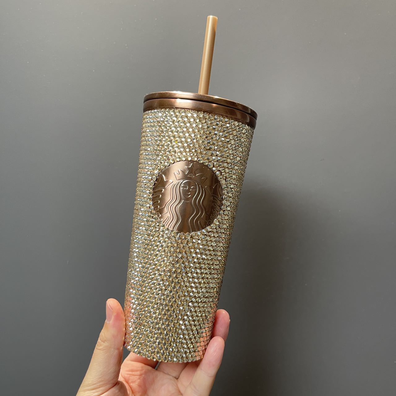 Starbucks Tumblers Taiwan gold rhinestones straw cup Starbucks loveinstarbucks