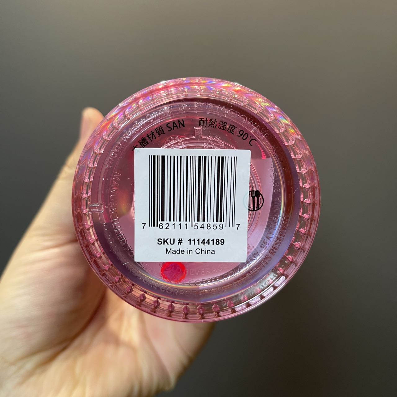 Starbucks Taiwan pink gird cold water straw gird cup 24oz loveinstarbucks loveinstarbucks
