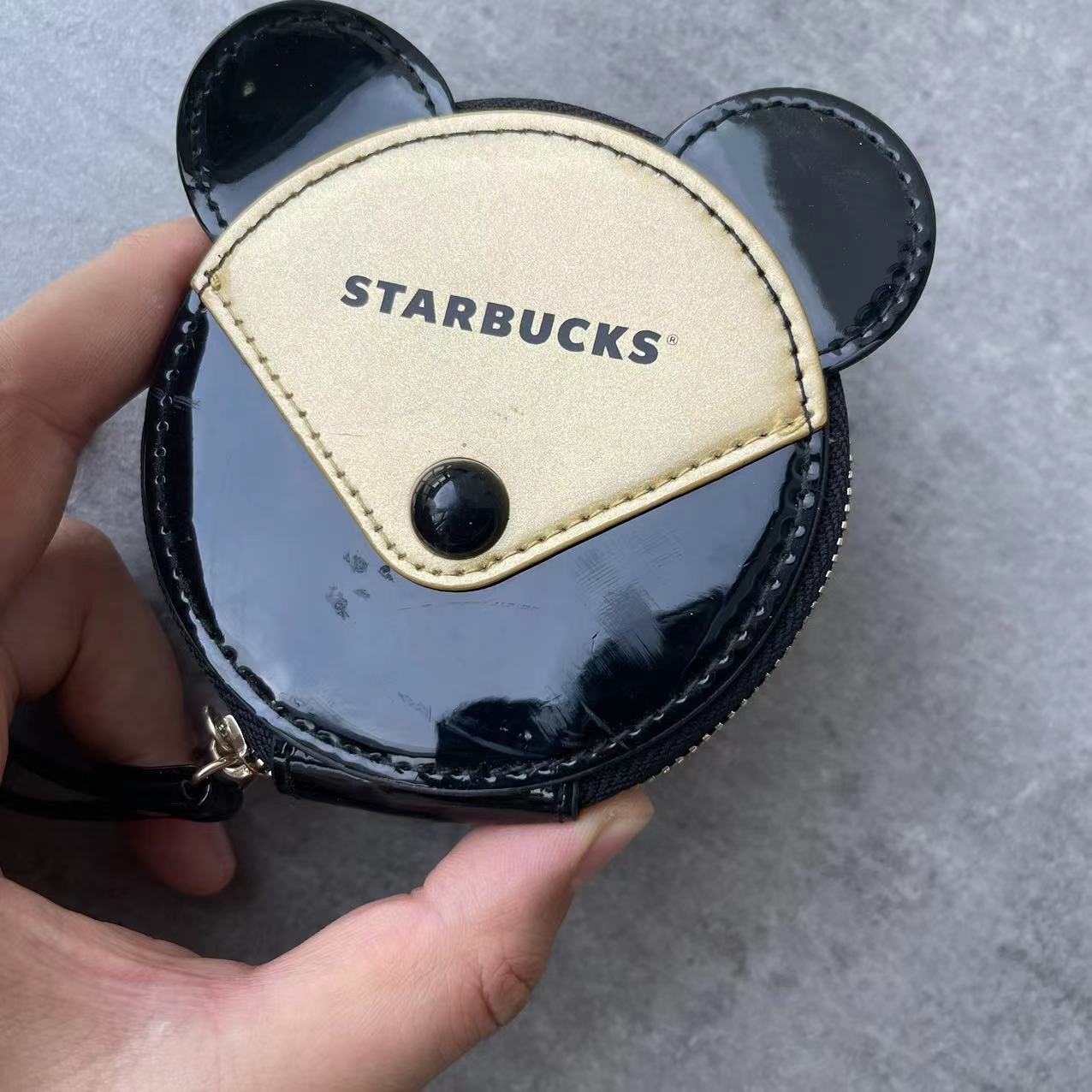 Starbucks China Black Mickey Flaw Coin purse with one 10th anniversary pin Starbucks loveinstarbucks