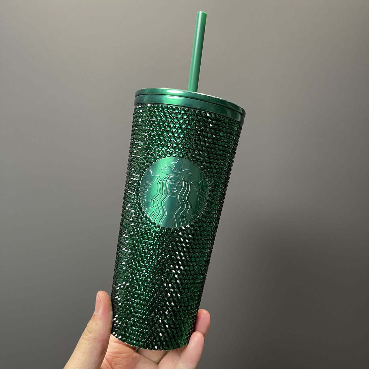 Starbucks Philippines 2023 Green rhinestones cold water straw cup 16oz loveinstarbucks loveinstarbucks
