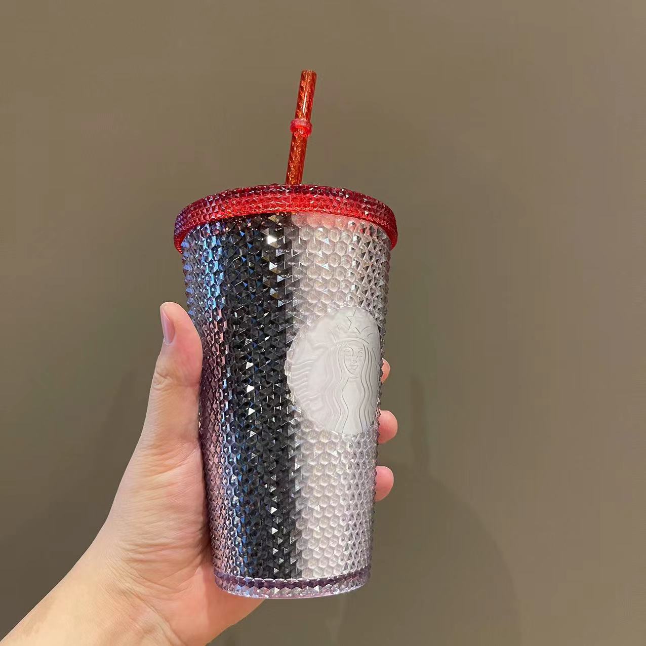 ON SALE Starbucks red Ombre Grande plastic cup without SKU tag loveinstarbucks loveinstarbucks