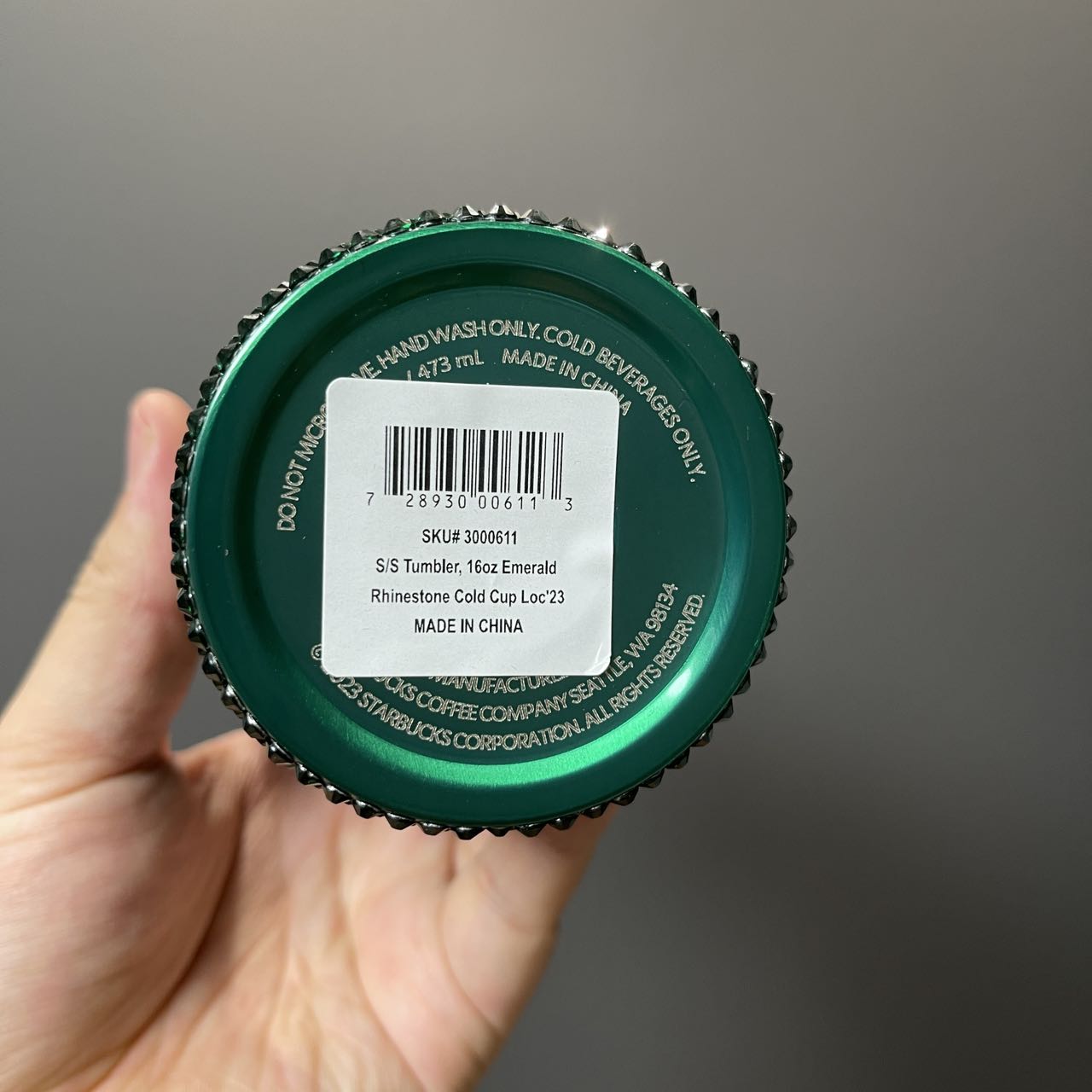 Starbucks Philippines 2023 Green rhinestones cold water straw cup 16oz loveinstarbucks loveinstarbucks