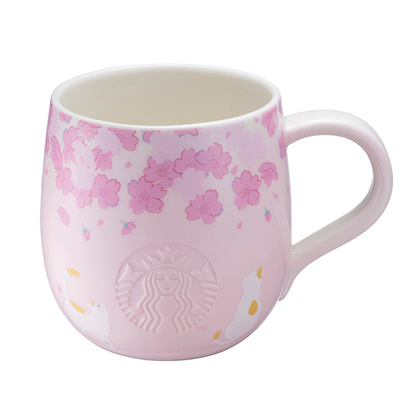 Starbucks Taiwan 2026 Sakura series Cat Under the Flower Mug 414ml