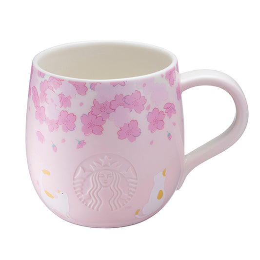 Starbucks Taiwan 2026 Sakura series Cat Under the Flower Mug 414ml