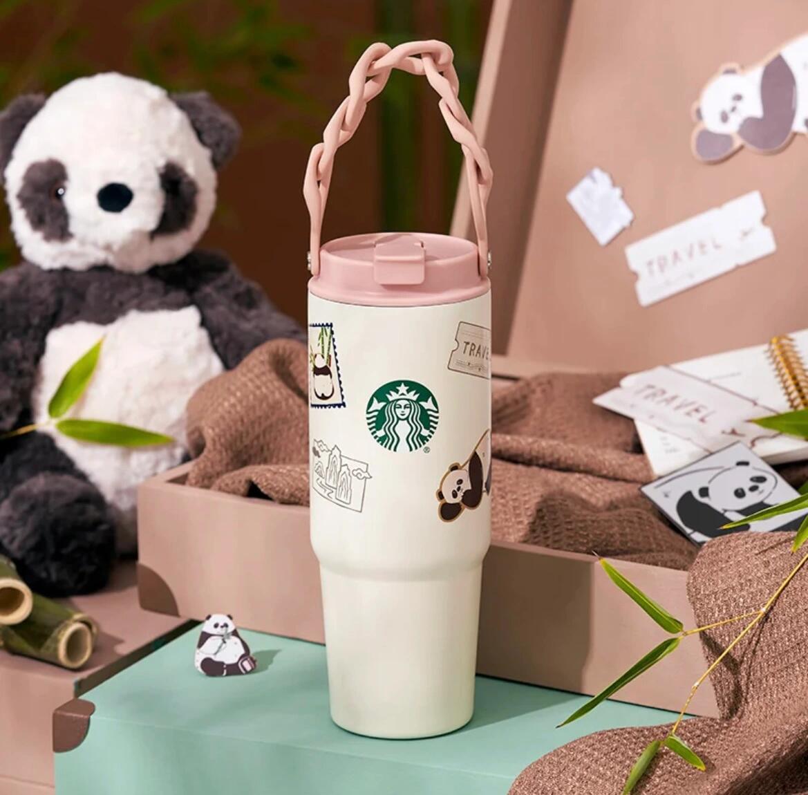 Starbucks China Traveling Panda online collection Stainless steel cup 800ml double drinking spout Starbucks loveinstarbucks