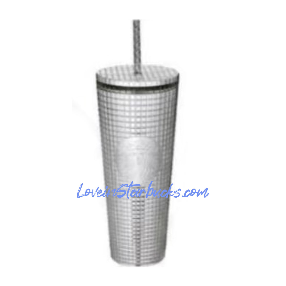 Starbucks Taiwan 2023 Christmas 1st series metallic silver gird straw cold cup 24oz Starbucks loveinstarbucks
