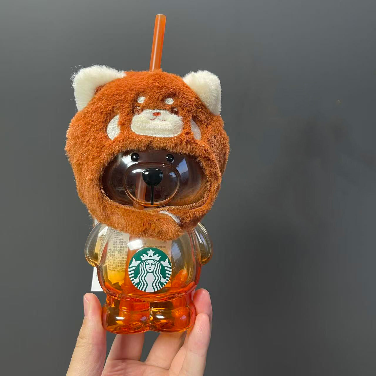 Starbucks China 2025 Bear Dessert House Series Bear Styling Glass Straw Cup 460ml 16.19oz