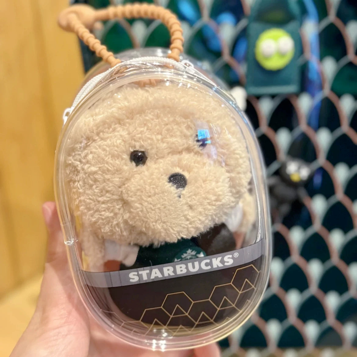 Starbucks China black and green apron keychain bag charm