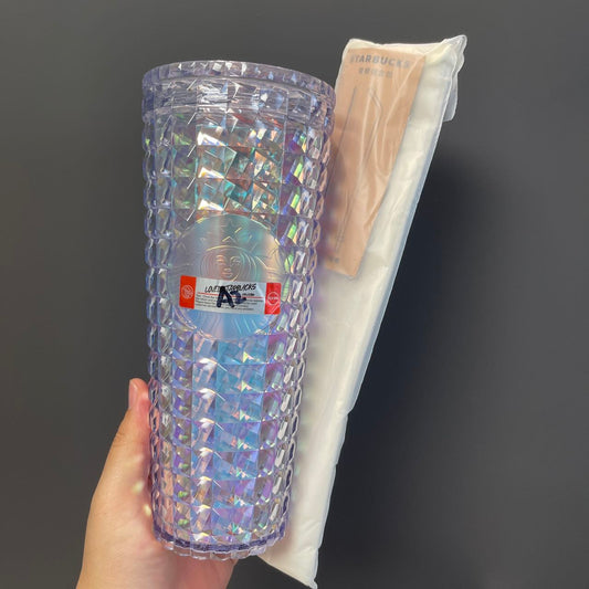 #A2 damaged Starbucks diamond unicorn bent Straw cold water Cup 24oz Starbucks loveinstarbucks