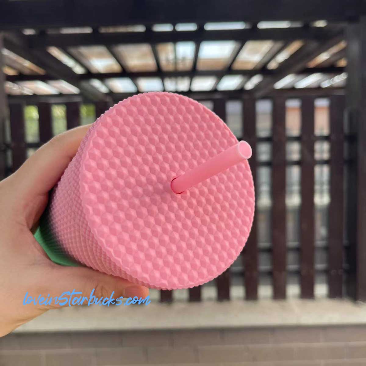 Starbucks Taiwan ombrÃ© matte pink green gradient studded cold tumbler cup 24oz Starbucks loveinstarbucks