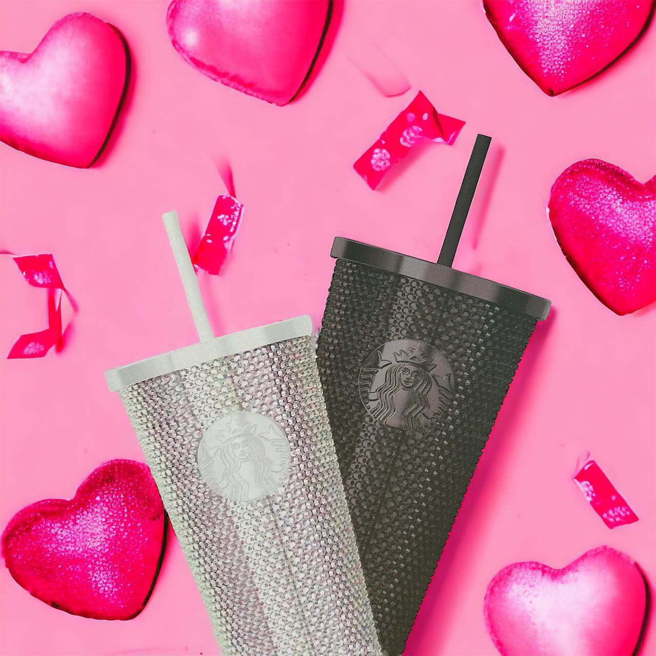 Starbucks China 2024 white and black rhinestones cup 16oz Starbucks loveinstarbucks