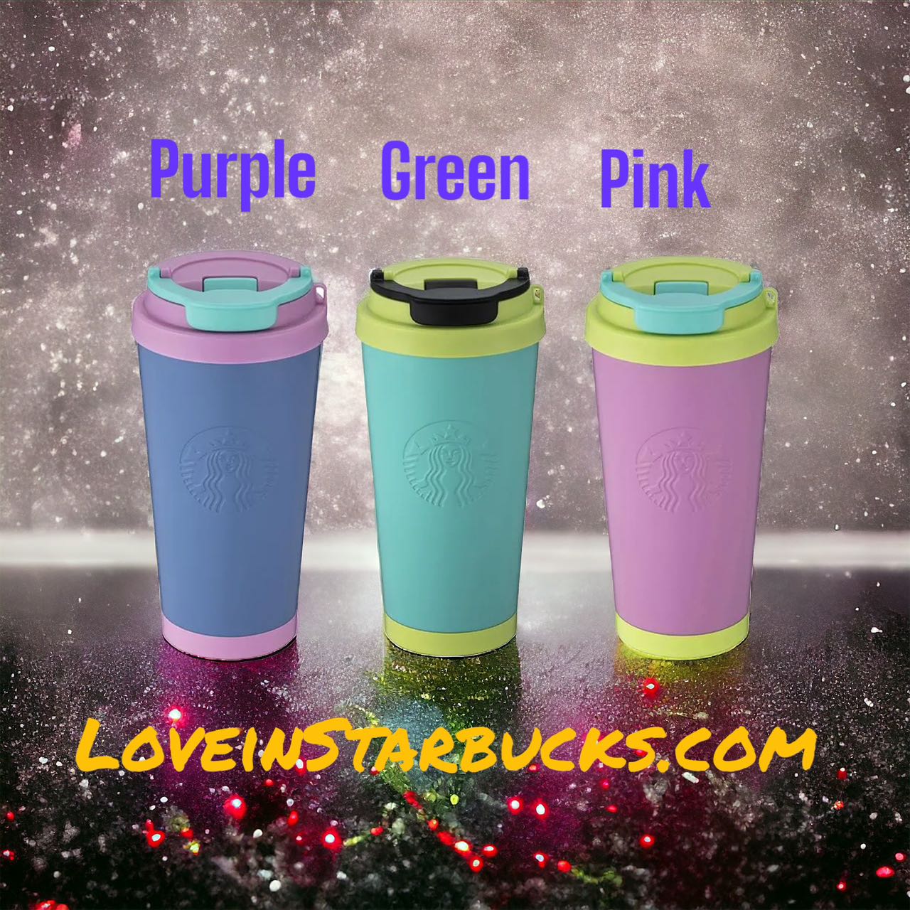 Starbucks Tumblers Taiwan Purple Green Pink Stainless steel cups 16oz loveinstarbucks loveinstarbucks
