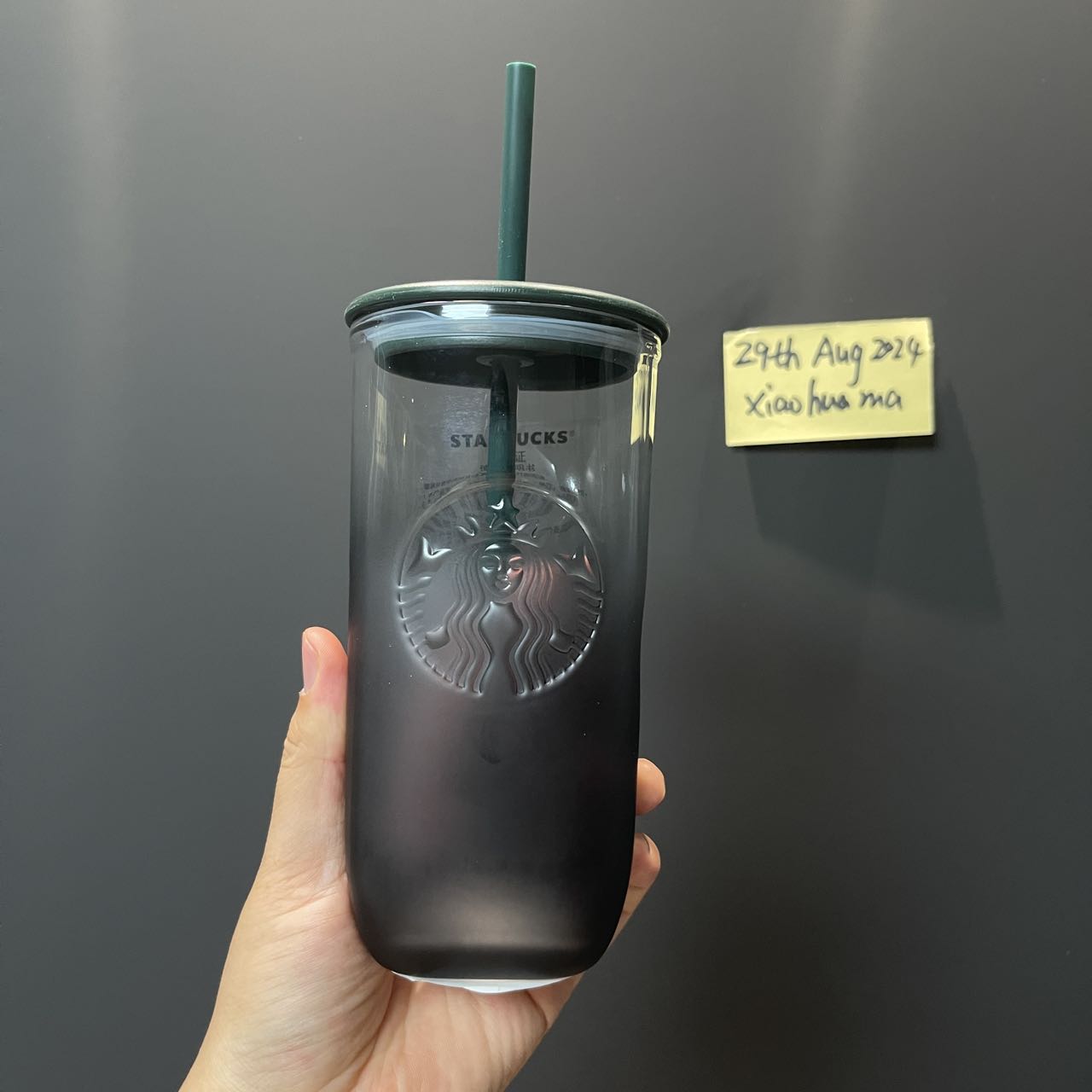 Flaw Starbucks China 2024 Ink Triangle glass Cup 16oz Starbucks loveinstarbucks