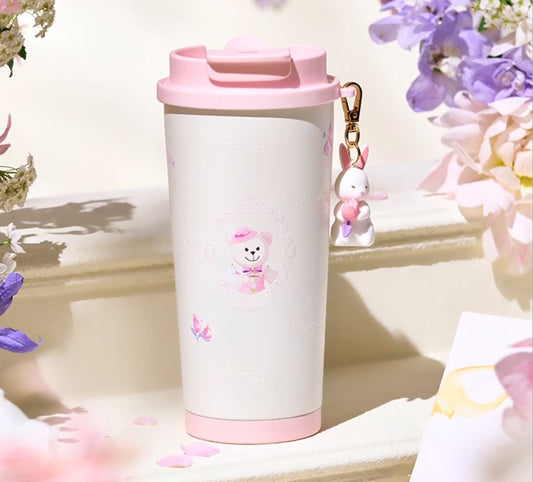 Starbucks China 2025 Garden Dance series pink Double Spout Stainless Steel Cup 480ml