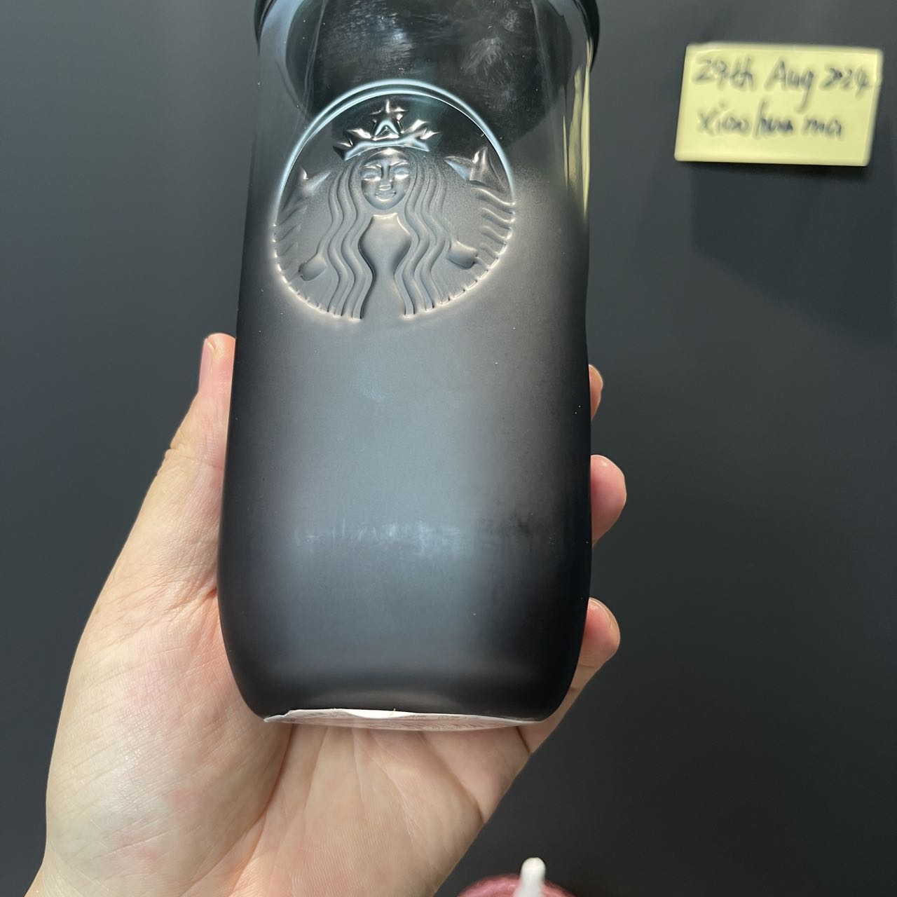 Flaw Starbucks China 2024 Ink Triangle glass Cup 16oz Starbucks loveinstarbucks