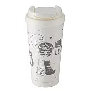 Starbucks Taiwan 2026 Summer Season1 Series Love Black and White Bear Stainless Steel Cup 473ml 16.65oz