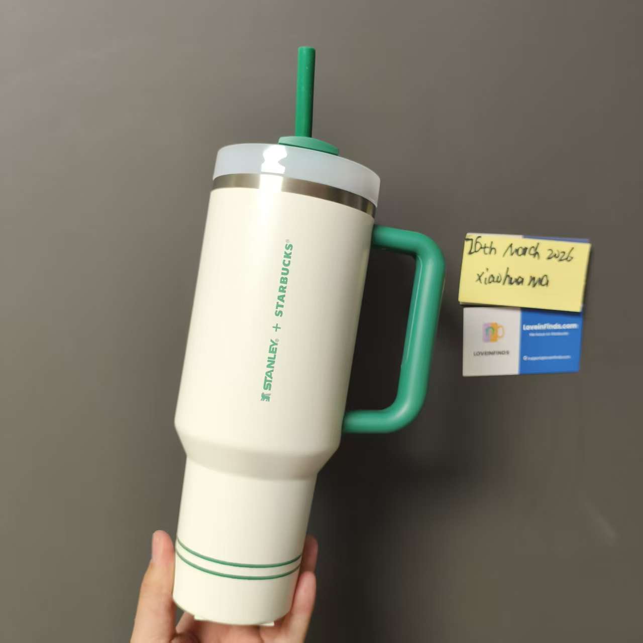 Damaged - only ship within US- Starbucks Stanley white Stainless steel cup 40oz