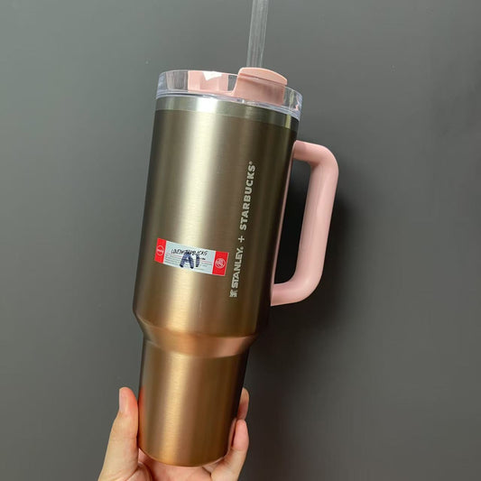 tiny flaw -A1- Starbucks China 2025 Valentine's Day Stanley rose gold Stainless Steel Straw Cup 40oz 1183ml