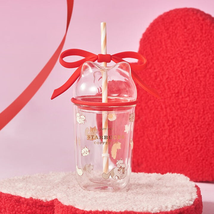 Starbucks China 2024 Star moving series Double wall glass straw cup 400ml loveinstarbucks loveinstarbucks