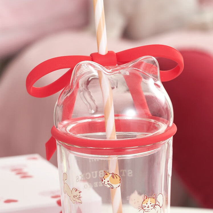 Starbucks China 2024 Star moving series Double wall glass straw cup 400ml loveinstarbucks loveinstarbucks