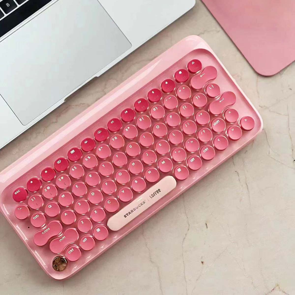 China 2023 Starbucks and Lofree Co-branded pink / green Bluetooth keyboard Starbucks loveinstarbucks