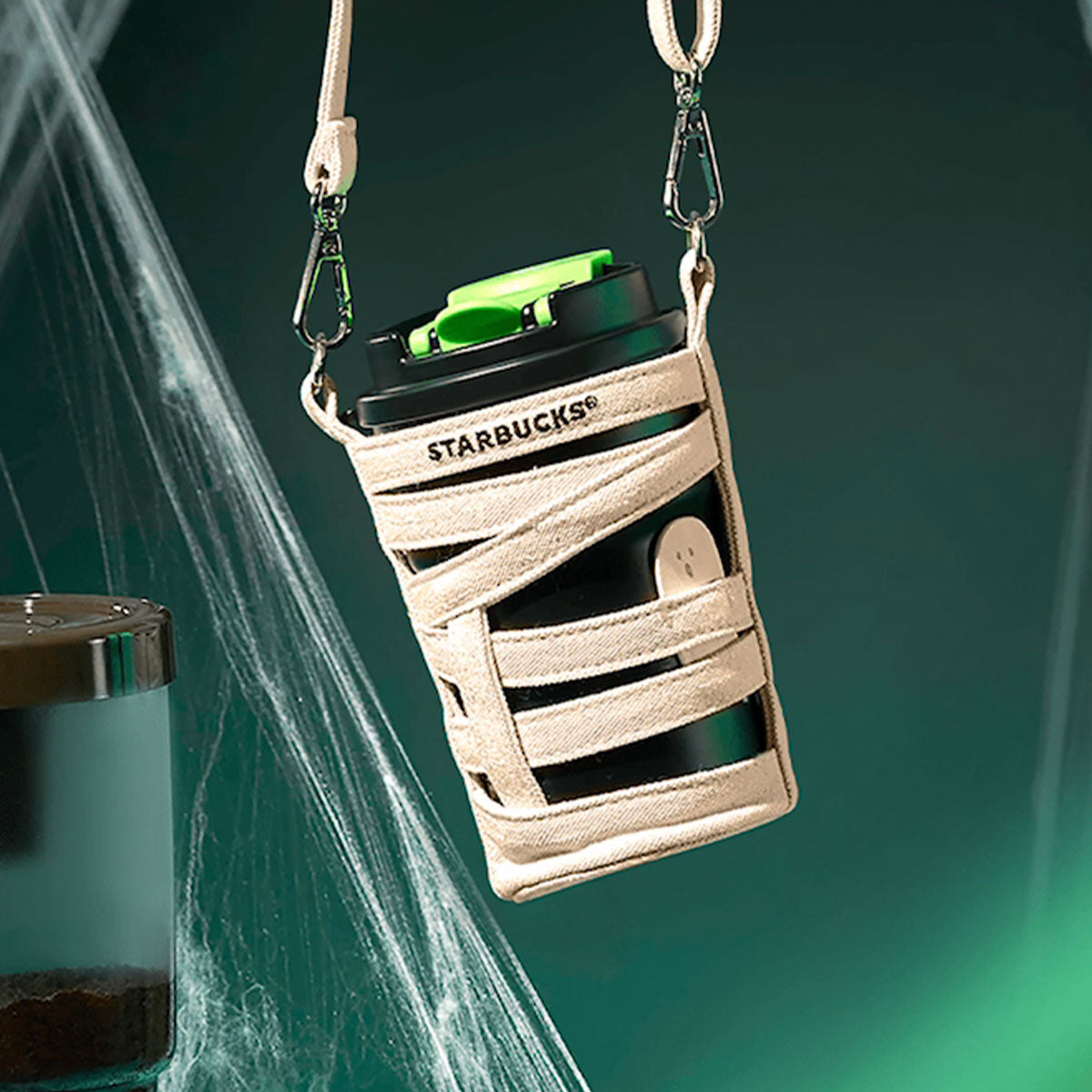 Starbucks China 2024 Halloween Green Ghost online Double mouthed stainless steel cup 365ml starbucks loveinstarbucks