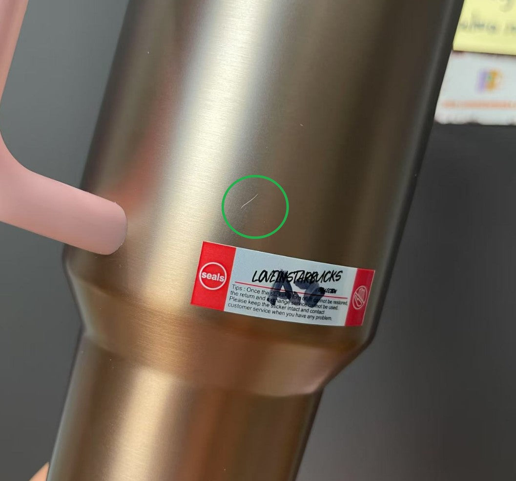 tiny flaw -A2- Starbucks China 2025 Valentine's Day Stanley rose gold Stainless Steel Straw Cup 40oz 1183ml