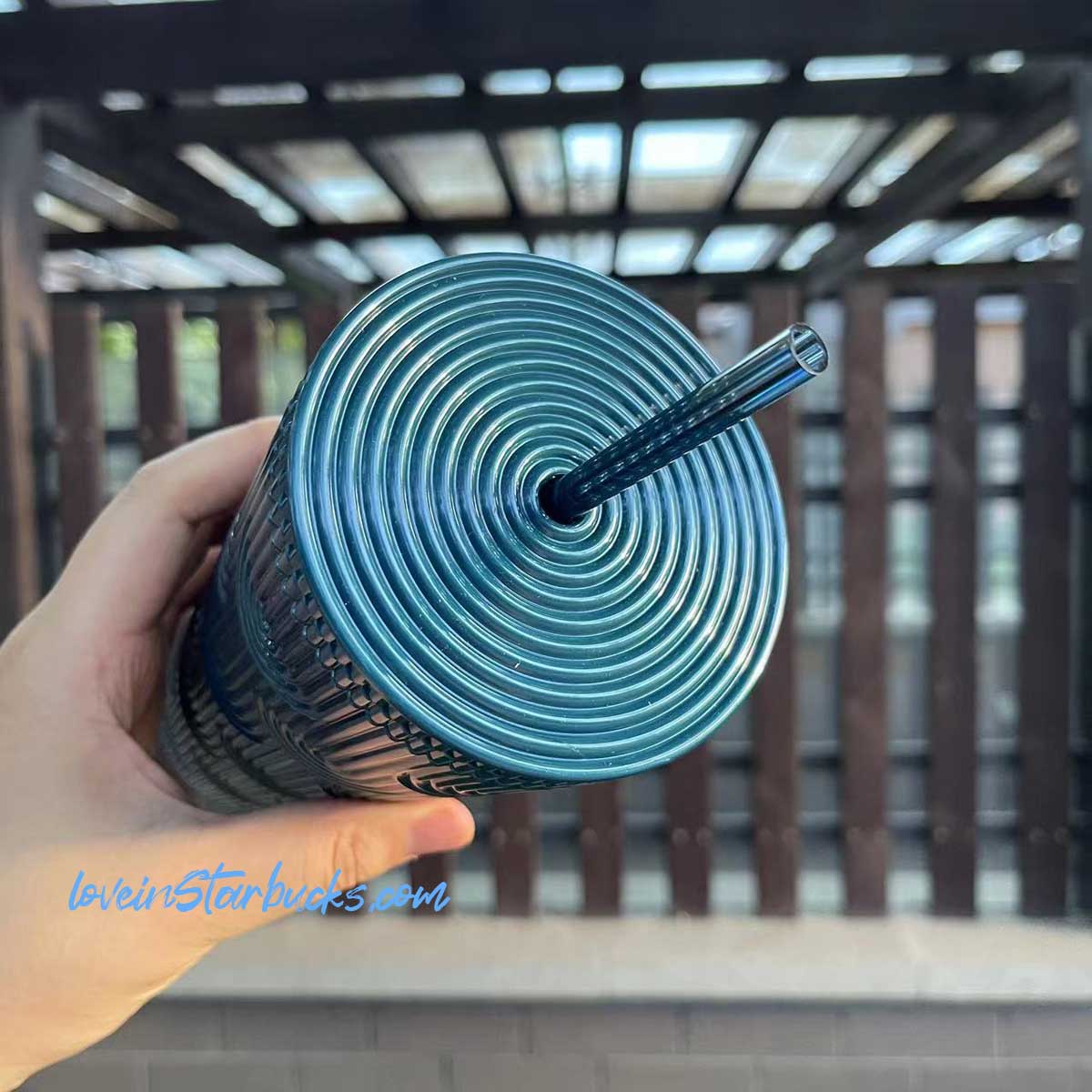 Starbucks Taiwan/Hong Kong 2023 dark blue scale/shell straw cold cup 24oz Starbucks loveinstarbucks