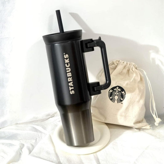 Starbucks China Black gradient foldable handle stainless steel cup 1125ml without bag Starbucks loveinstarbucks