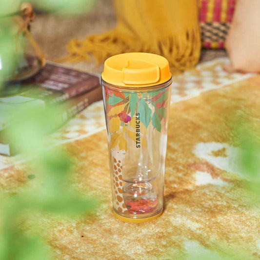 Starbucks China 2023 Tropical style series Giraffe Plastic cup 355ml Starbucks loveinstarbucks