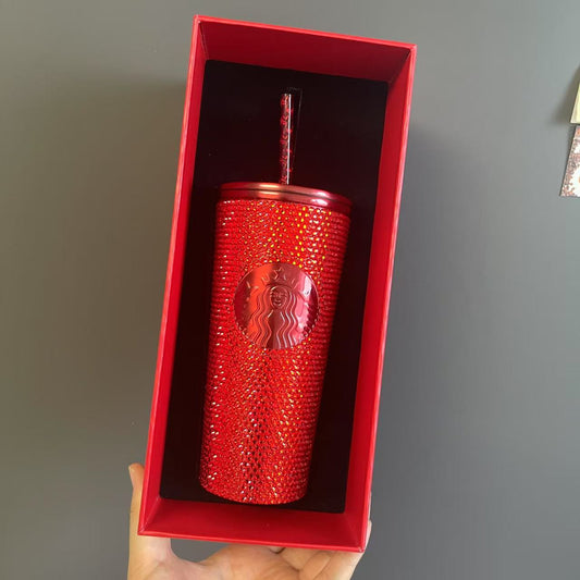 read details before order - Starbucks Thailand 2025 red rhinestones Stainless steel cup 16oz