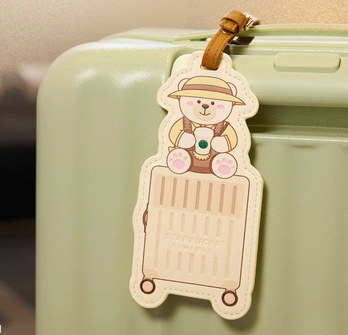 Starbucks China 2026 Go Green Initiative Series Bear Luggage Tag
