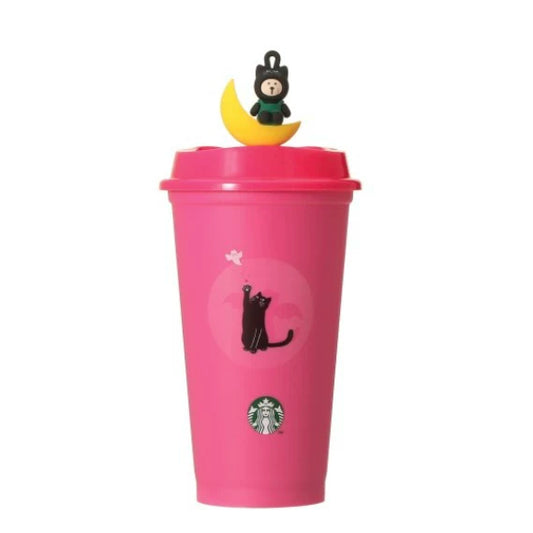 Starbucks Japan 2026 Halloween Series 2PCS x 473ml 15.99oz Bear Reusable Cup with Cup Stopper