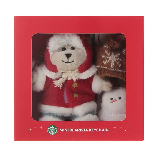 Starbucks Japan 2026 Christmas Series Bear Plush Charm Keychain Gift Box Set