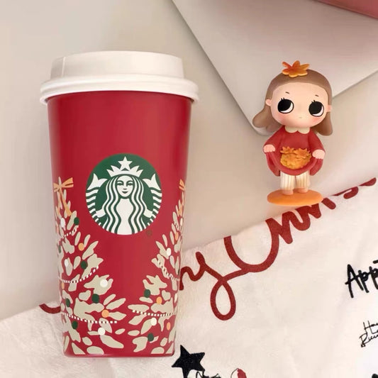 Starbucks China 2026 Christmas Woven with Warmth Series 430ml 14.54oz Red Christmas Tree Stainless Steel Desk Mug - without Ornament