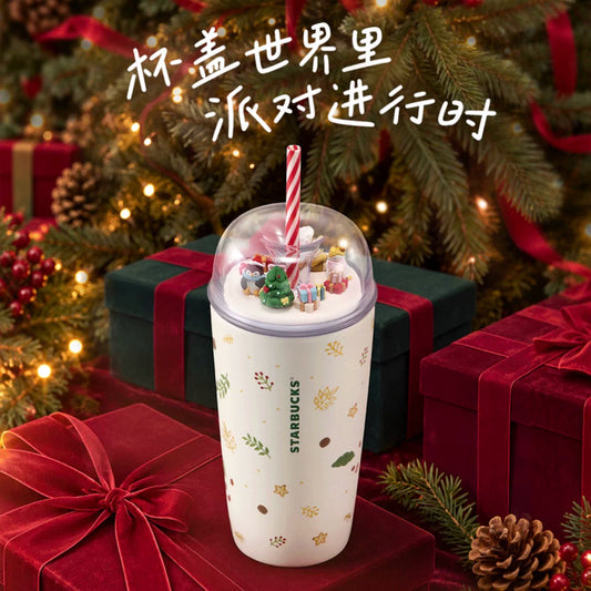 Starbucks China Winter Star Gathering Series 560ml 18.94oz Stainless Steel Straw Tumbler
