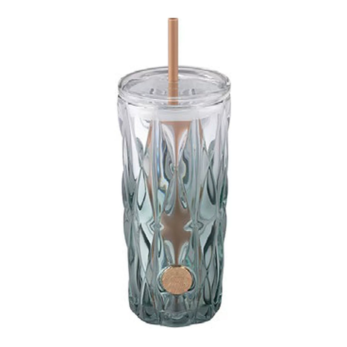 Starbucks Asia 2026 Christmas Series Rippled Green Gradient Thick Glass Tumbler with Straw 473ml 15.99oz
