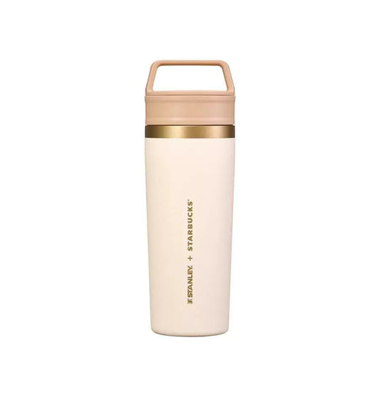Starbucks Korea 2026 Christmas First Series Gold Stainless Steel Tumbler with Handle 471ml 15.93oz