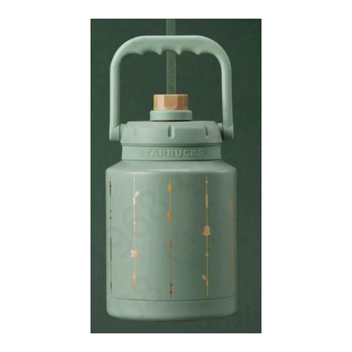 Starbucks Asia 2026 Christmas Series Misty Green & Radiant Gold Stainless Steel Water Bottle 1035ml 35.00oz