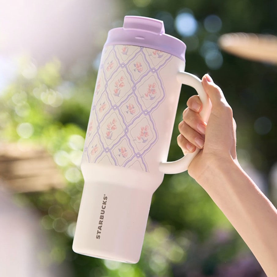 Starbucks China 2025 Garden Dance series Dreamy Purple Insulated Double drinking spout Stainless steel cup 1189ml