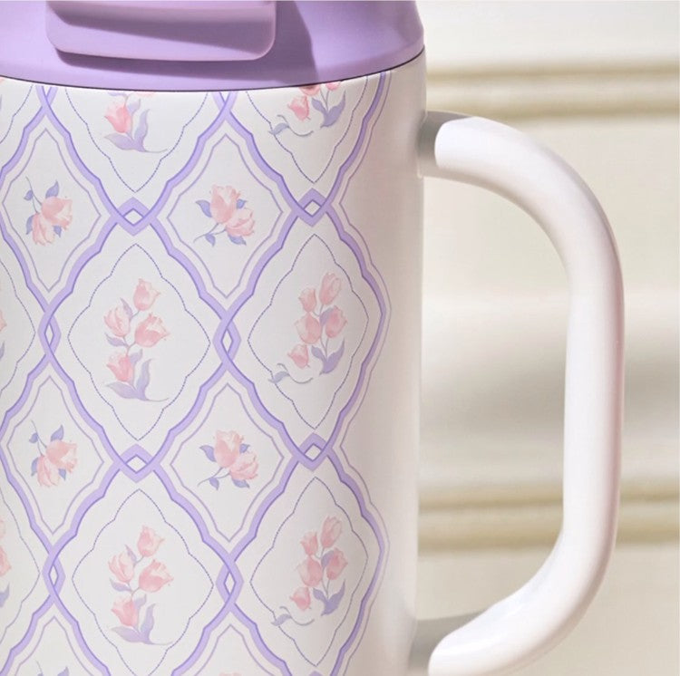 Starbucks China 2025 Garden Dance series Dreamy Purple Insulated Double drinking spout Stainless steel cup 1189ml