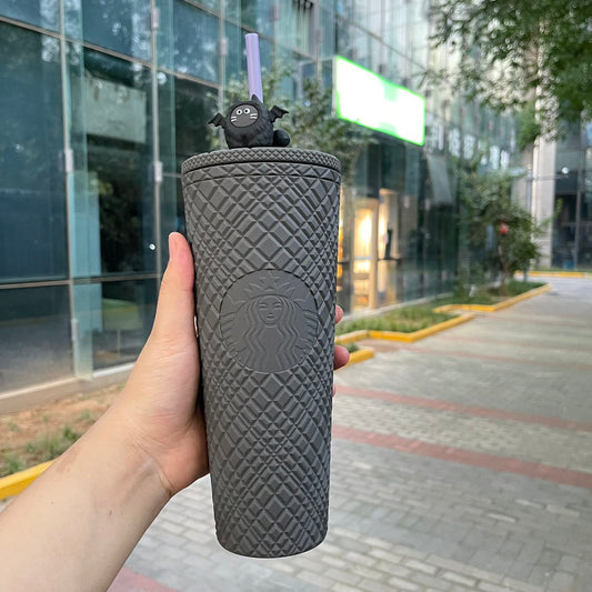 Starbucks Taiwan 2023 Halloween black/grey jeweled cup 24oz come with bat topper Starbucks loveinstarbucks